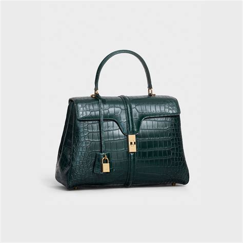 celine bag grey crocodile|Celine box bag.